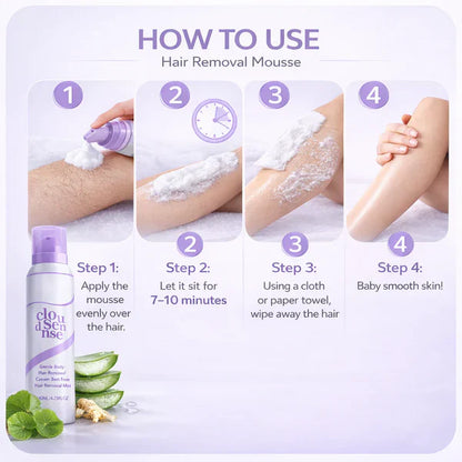 Painless Hair Removal Spray for Smooth Skin | No Razor Bumps Body Hair Removal Cream