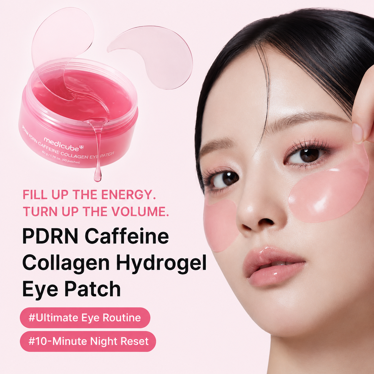 Collagen Eye Patches for Wrinkles & Fine Lines | Korean PDRN Hydrogel Eye Patches