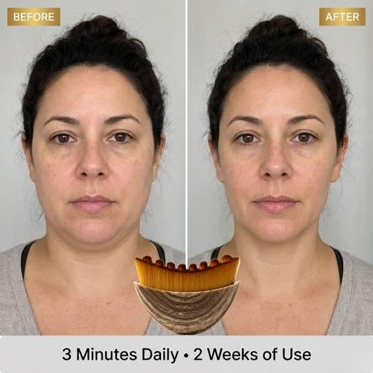 Lymphatic Face Massage Brush to Depuff Face, Define Jawline & Firm Sagging Skin