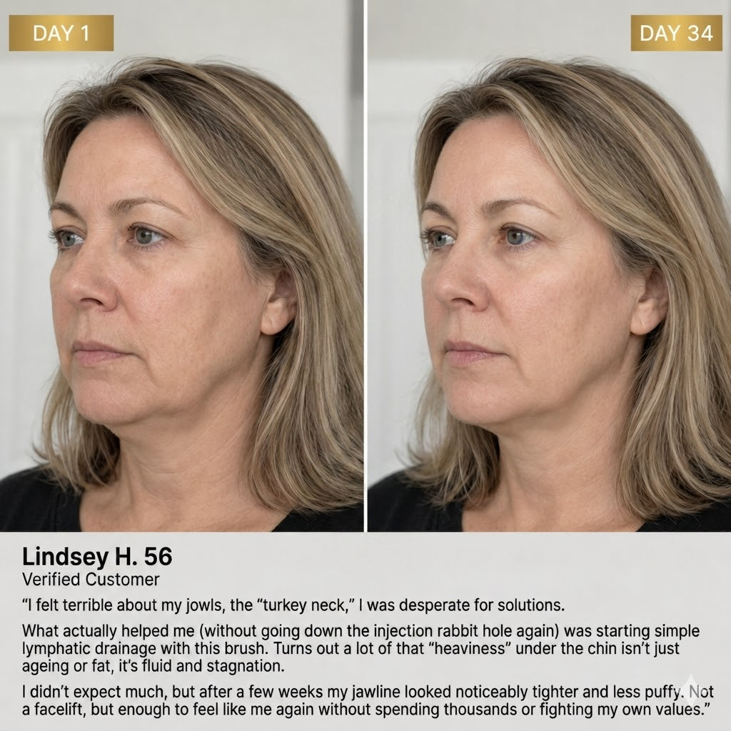 Lymphatic Face Sculpting Brush for Puffiness, Jawline Definition & Double Chin Reduction