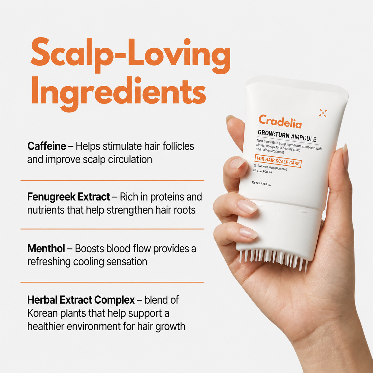 Hair Density Serum for Fuller, Thicker Hair | Korean Scalp Treatment with Built-In Brush