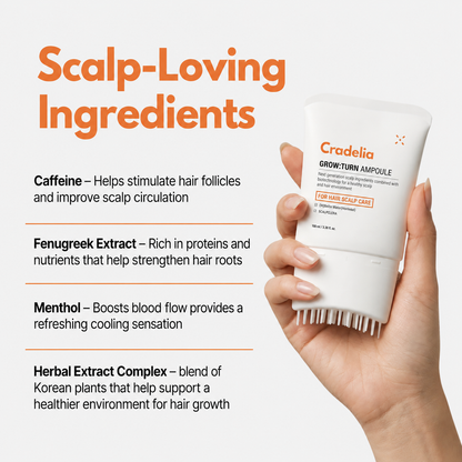 Hair Density Serum for Fuller, Thicker Hair | Korean Scalp Treatment with Built-In Brush